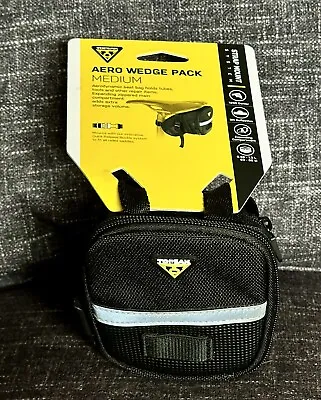 Topeak Medium Aero Wedge TC2261B Bike Seat Bag Saddle Pack QR Straps Black • $16.99