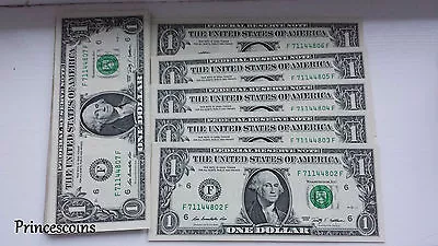 Uncirculated Us Dollar*series Of $1 One Dollar Bill Unc Banknotes • £5.29