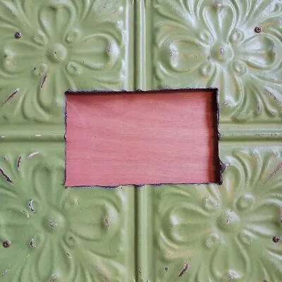 VTG ANTIQUE Tin Ceiling Tile Picture Frame DIY FARMHOUSE Lime OLIVE Green 6x3.5 • $49