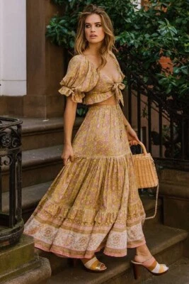 $170 • Buy Spell Dahlia Top + Maxi Skirt Set Bronze BNWT/NWOT S