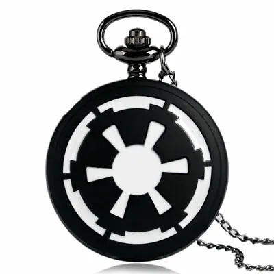 Vintage Quartz Pocket Watch Star Wars Black Galactic Empire Badge Men Cool Boys • $7.84