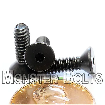 #6-32 X 1/2  - Qty 10 - Flat Head Socket Caps Screws SAE Alloy Steel Black Oxide • $4.93