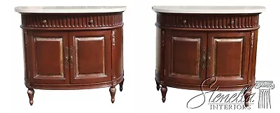 L62096EC: Pair JEFFCO French Louis XVI Style Marble Top Commodes • $2195