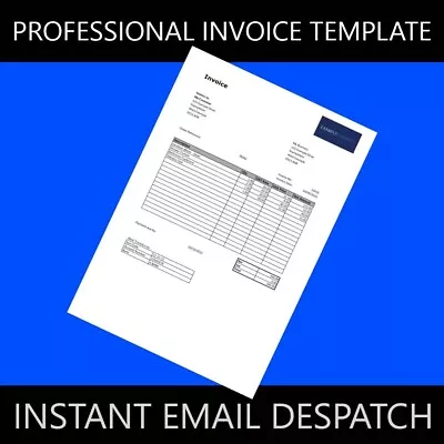 Professional Sales Invoice Template Excel  XLS Format - INSTANT EMAIL DESPATCH • £12.99