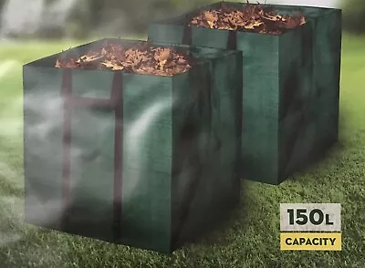 £7.95 • Buy 2 X 150L Large Garden Refuse Storage Bags Sacks For Waste Handles Building Sand