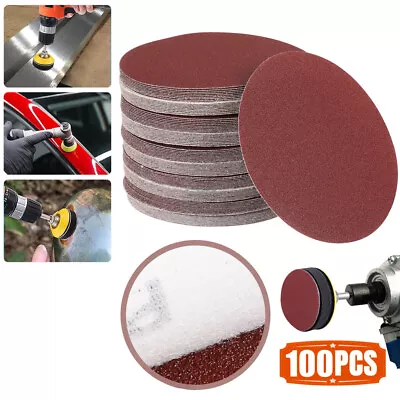 100Pack 80 Girt Sanding Discs Grinding Discs Flocking Sandpaper Round Sandpapers • $18.04