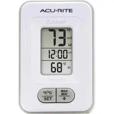 $26.75 • Buy AcuRite Wireless Indoor Outdoor Digital Temperature Thermometer Clock & Memory