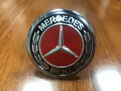 RED Mercedes Benz Bonnet Hood Emblem Sticker Badge C S E Class 44mm W204 W211 • $18.99