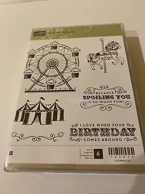 Stampin Up! CAROUSEL BIRTHDAY Set: Carousel Horse Ferris Wheel Circus Tent NEW • $20