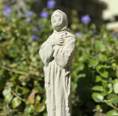 VINTAGE SAINT FRANCIS STATUE Cement Concrete Outdoor Catholic St Garden Figure • $89.99