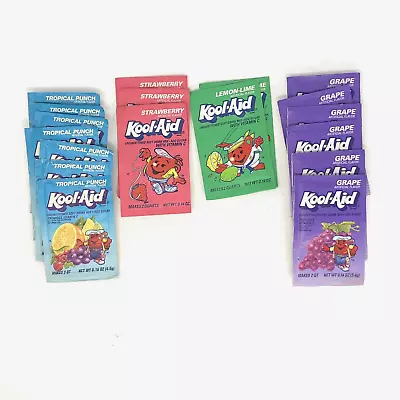 Vtg Kool Aid Packets Sealed Soft Drink Mix Lot Of 18 Unopened 80s Lasso Karate • $29.99