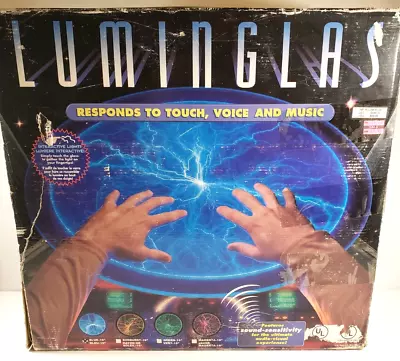 Luminglas 16″ Glass Blue Plasma Light Interactive Touch Voice Music Vintage • $199.99