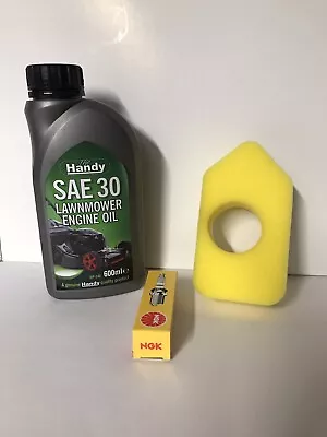 £17 • Buy Hayter Spirit 41 Lawn Mower Service Kit (Air Filter & Spark Plug, Engine Oil)