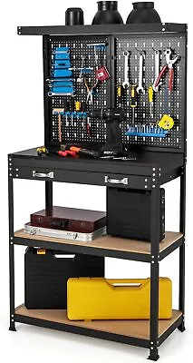 Garage Workbench With Drawers 32 X 16 Inches Tool Storage Workbench Peg Board • $126.49