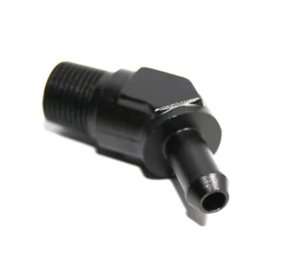 3/8  NPT Male To 3/8  Hose Barb 45° Deg Fuel Oil Gas Line Fitting Adapter Black • $10