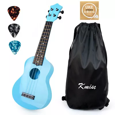 $38.99 • Buy Kids Ukulele Soprano Chrismas Toy 21 Inch ABS Blue Uke W/  Bag Picks String