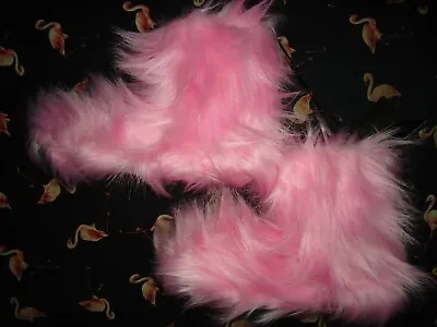 Womens  S M L Faux Fur Pink Yeti Whimsical! Indoor Soft Sole Slipper Boots Nwt • £18.34