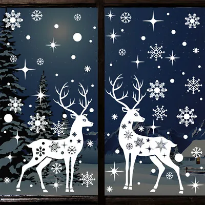 $4.40 • Buy Christmas Removable Window Stickers Xmas Santa Art Decal Wall Home Shop Decor