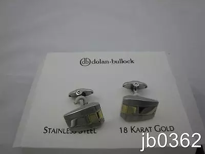 Dolan Bullock Stainless & 18K Gold Cuff Links MSRP $290 • $99.45