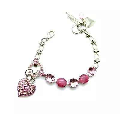 Mariana Bracelet Lovely Heart Charms In Rose AB & Lt Rose Austrian Crystals... • $199