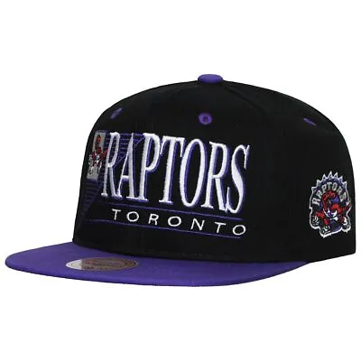 Mitchell & Ness Toronto Raptors Flat Brim Adjustable Fit Mens Black/Purple Cap • £18.99