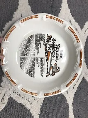 Vintage Watkins Mexican Sombrero Pie Recipe Pie Plate/USA • $23.90