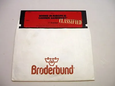 $19.99 • Buy Where In Europe Is Carmen SanDiego? By Broderbund For Apple II+, IIe, IIc, IIGS