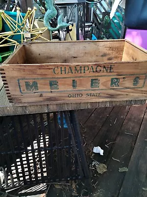 Vintage Wood Meier's Ohio State Champagne  Old Rustic Wooden Box • $69.99