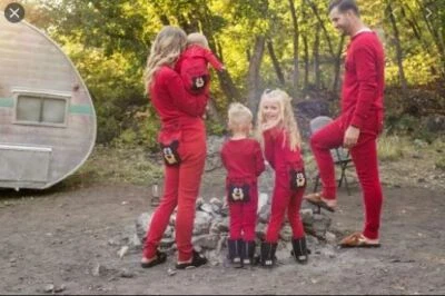 £7 • Buy Family Mens Ladies Kids Baby All In One Pyjama Loungewear Red Bear Bum RRP £40