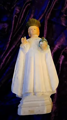 VINTAGE INFANT Of PRAGUE STATUE 12x4x4 Inches Heavy Ceramic Baby Jesus 3 STATUES • $39.95