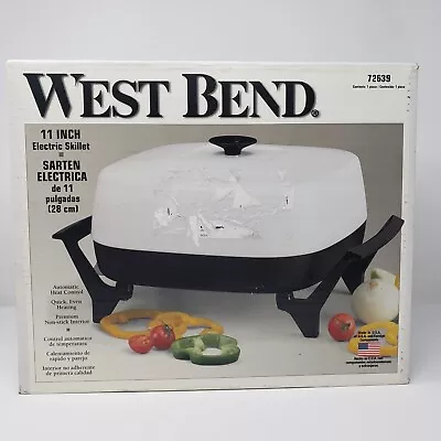 WEST BEND 11 Inch Electric Skillet 72639 White - New Old Stock - Box Wear • $35