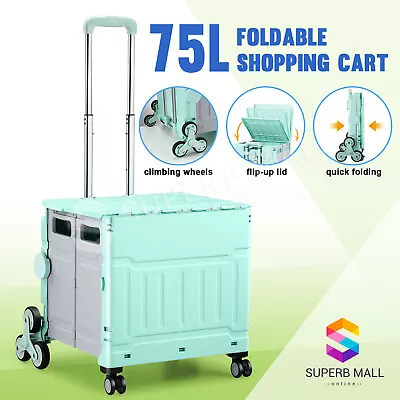 Portable Shopping Cart Trolley Foldable Grocery Storage Basket Luggage Crate • $69.59