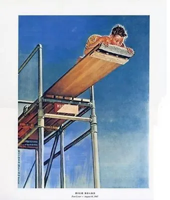  Norman Rockwell Poster Print:  HIGH DIVE   Swimming Diving 11  X 15  • $4.99