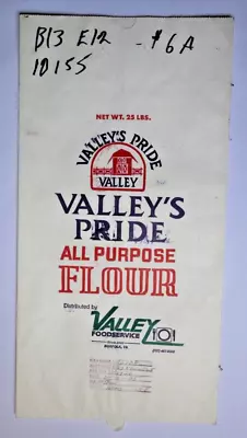$20 • Buy X LARGE Vintage Paper Sack Bag - VALLEY'S PRIDE FLOUR, NORFOLK, VA 2005