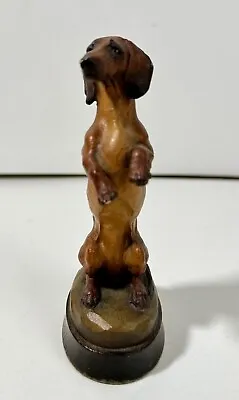 ANRI Dachshund Dog Carved Wood Figure Signed • £241.27