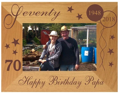 PERSONALISED 70th BIRTHDAY GIFT PHOTO FRAME MUM DAD GRANDPA ANY NAME FRIENDSHIP • £21.95