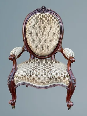 Victorian Walnut Cabriole Leg Armchair • £235