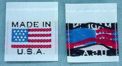 Made In U.s.a. White American Flag Sewing Labels - 100 Pieces • $12.99