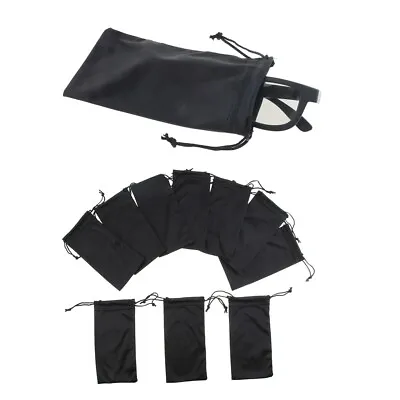 10 Pcs Soft Drawstring Pouch Bag Holder For Sunglasses Eyeglasses MP3 Player • £8.42