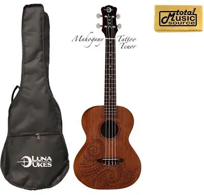 Luna Mahogany Series Tattoo Tenor Ukulele W/ Gigbag & PC UKE TTN MAH PC • $149