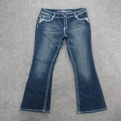 Vanity Jeans Women's 33x33 Blue Medium Wash Boot Cut Jeans • $15.99