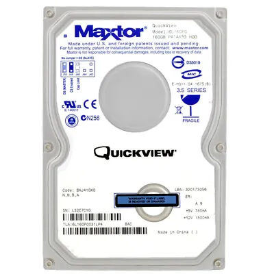 Hard Drive Maxtor 6L160P0 160GB 5400RPM Pata / 133 3.5   Inch Quickview • £68.33