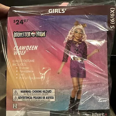 Halloween Costume NEW Monster High Clawdeen Wolf Small Medium Or Large • $15.88