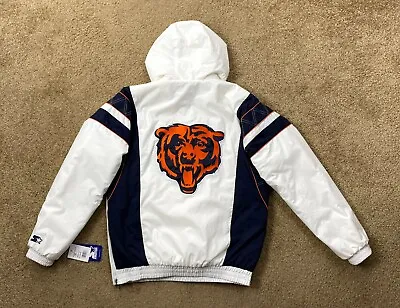 Bears Jacket Chicago Starter Hooded Half Zip Pullover WHITE 3X 4X 5X 6X • $179.99