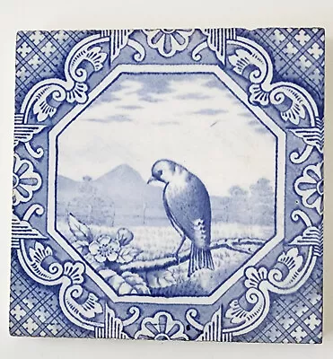 Rare Minton & Hollins Tile 1870 Victorian Transferware England Bird On A Branch • $93.89