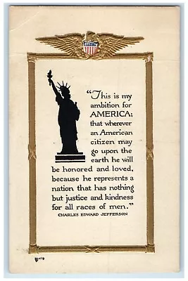 C1910's Patriotic Silhouette Liberty Volland Charles Edward Jefferson Postcard • $14.98