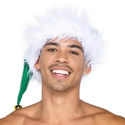 Elf Hat Jingle Bell Vinyl Faux Fur Trim Christmas Holiday Costume Green LI578 • $19.54