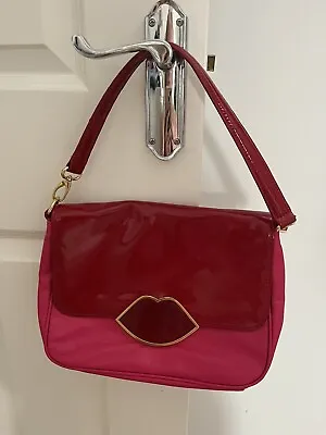£45 • Buy Lulu Guinness Annabelle Shoulder Bag In Red And Pink Leather Handbag