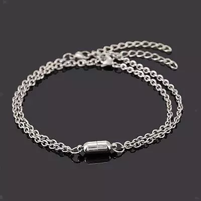 2pcs/pair Lovers Bracelets Stainless Steel Magnet Couple Bracelet Matching • £3.40