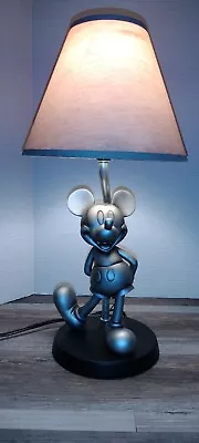 Vtg Rare Disney Mickey Mouse Pewter Looking Finish Lamp Cute! READ • $119